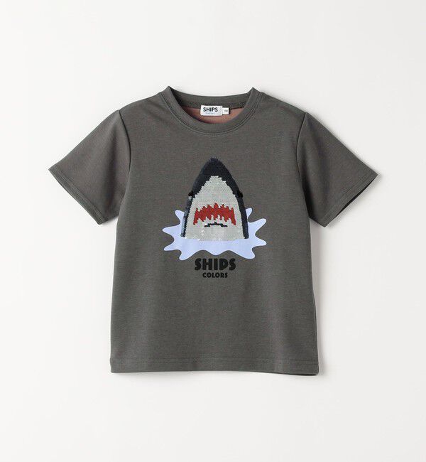 SHIPS Colors 「SHIPS Colors:100～130cm /〈手洗い可能〉スパンコール 刺繍 Tシャツ◇」|Tシャツ・カットソー|ダークグレー