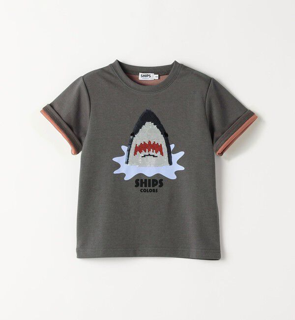 SHIPS Colors 「SHIPS Colors:100～130cm /〈手洗い可能〉スパンコール 刺繍 Tシャツ◇」|Tシャツ・カットソー|