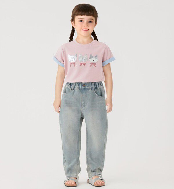 SHIPS Colors 「SHIPS Colors:100～130cm /〈手洗い可能〉スパンコール 刺繍 Tシャツ◇」|Tシャツ・カットソー|