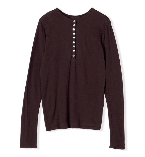 SHIPS for women「【SHIPS別注】miller:シアー ヘンリー ネック ロング スリーブ TEE 26AW」|Tシャツ・カットソー|
