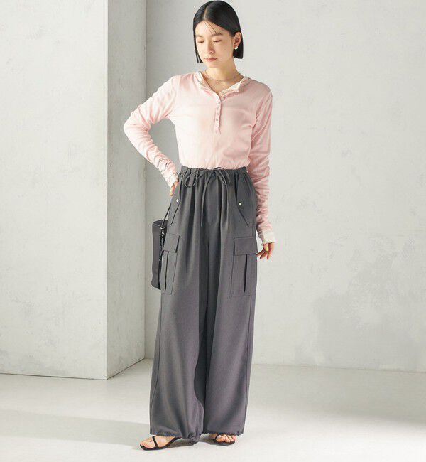 SHIPS for women「【SHIPS別注】miller:シアー ヘンリー ネック ロング スリーブ TEE 26AW」|Tシャツ・カットソー|