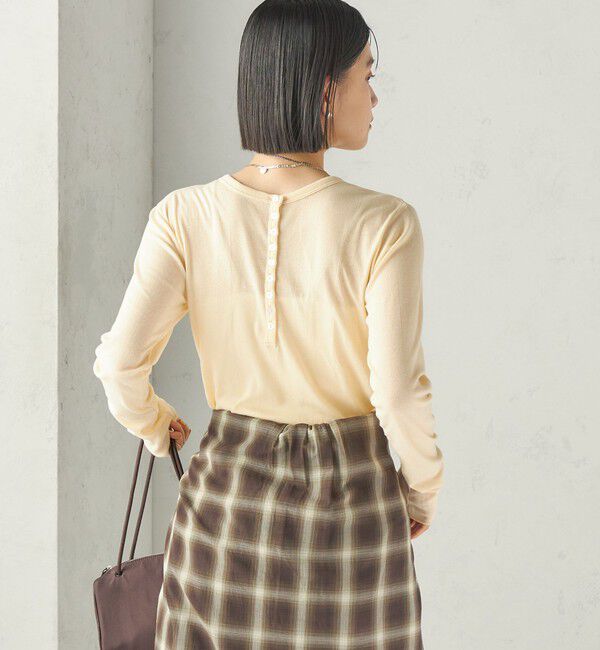 SHIPS for women「【SHIPS別注】miller:シアー ヘンリー ネック ロング スリーブ TEE 26AW」|Tシャツ・カットソー|