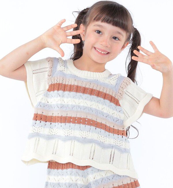 SHIPS KIDS「SHIPS KIDS:100～130cm/ニット レーストップス」|ニット・セーター|