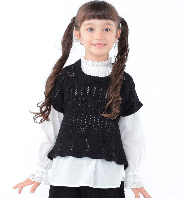 SHIPS KIDS「SHIPS KIDS:100～130cm/ニット レーストップス」|ニット・セーター|