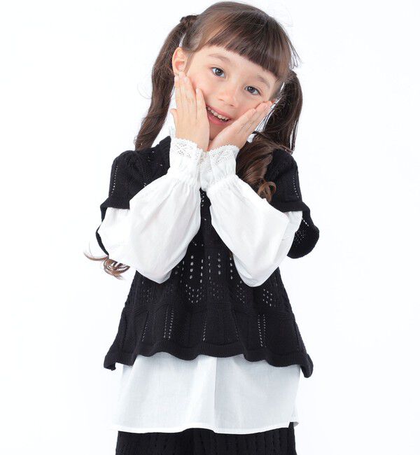SHIPS KIDS「SHIPS KIDS:100～130cm/ニット レーストップス」|ニット・セーター|