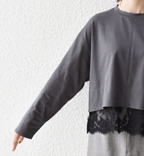 SHIPS any「〈洗濯機可能〉ジップ レース ヘム ロングスリーブ TEE」|Tシャツ・カットソー|