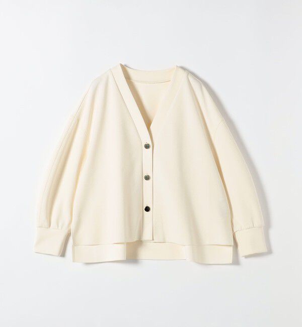 quaranciel「《追加予約》〈手洗い可能〉カットジョーゼット Vネック ワイド カーディガン」|カーディガン|