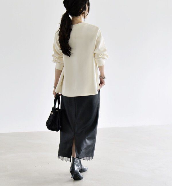 quaranciel「《追加予約》〈手洗い可能〉カットジョーゼット Vネック ワイド カーディガン」|カーディガン|