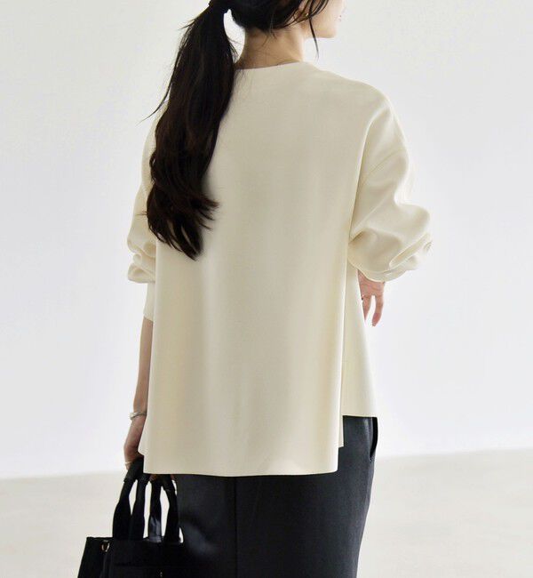 quaranciel「《追加予約》〈手洗い可能〉カットジョーゼット Vネック ワイド カーディガン」|カーディガン|