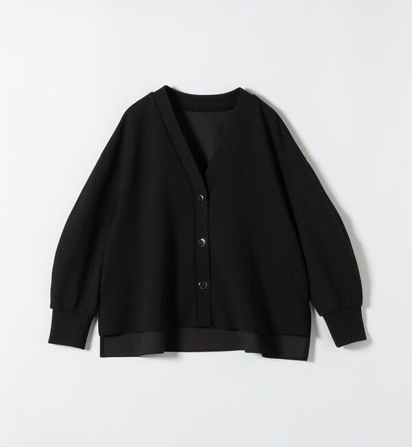 quaranciel「《追加予約》〈手洗い可能〉カットジョーゼット Vネック ワイド カーディガン」|カーディガン|