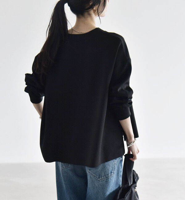 quaranciel「《追加予約》〈手洗い可能〉カットジョーゼット Vネック ワイド カーディガン」|カーディガン|