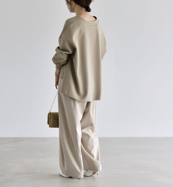 quaranciel「《追加予約》〈手洗い可能〉カットジョーゼット Vネック ワイド カーディガン」|カーディガン|