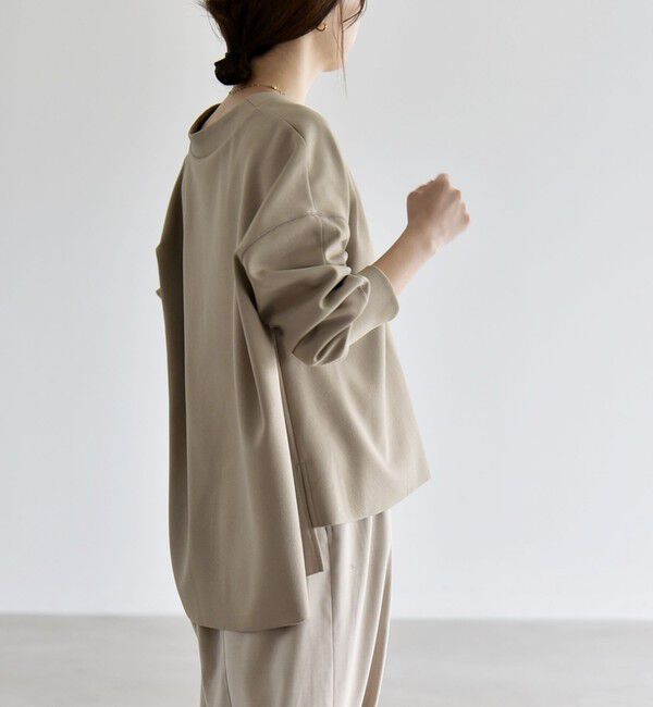 quaranciel「《追加予約》〈手洗い可能〉カットジョーゼット Vネック ワイド カーディガン」|カーディガン|