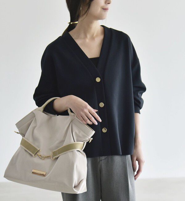 quaranciel「《追加予約》〈手洗い可能〉カットジョーゼット Vネック ワイド カーディガン」|カーディガン|