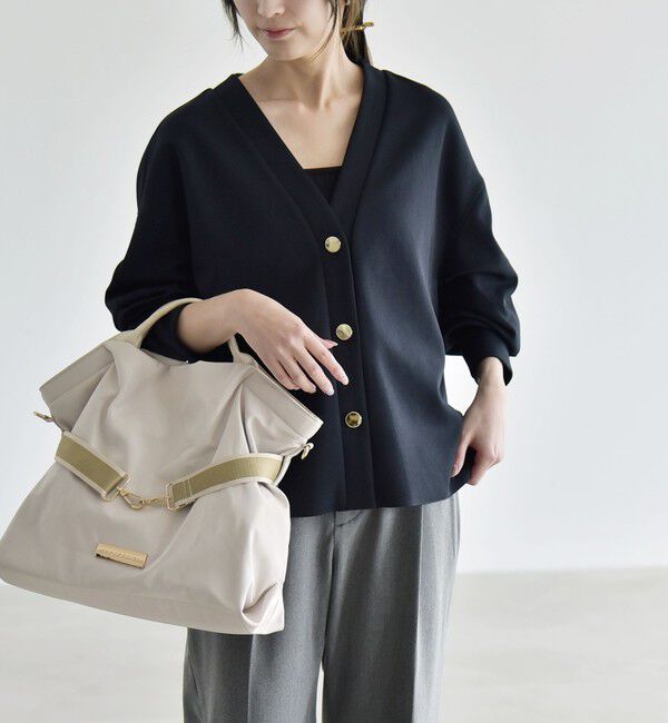 quaranciel「《追加予約》〈手洗い可能〉カットジョーゼット Vネック ワイド カーディガン」|カーディガン|