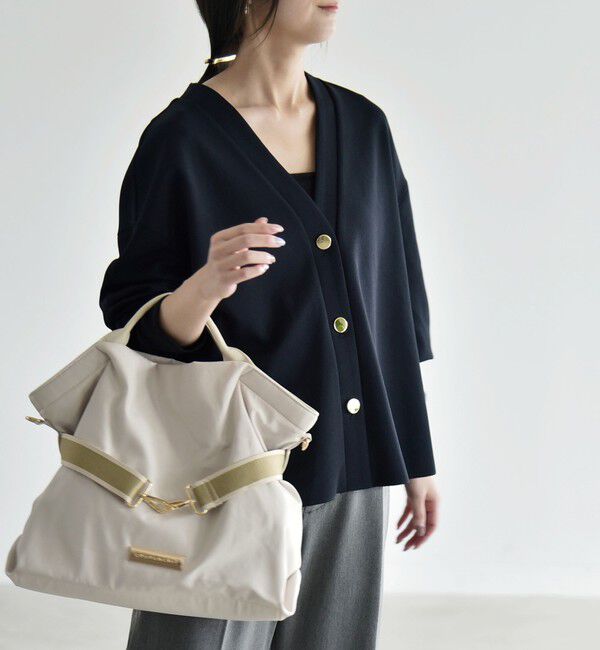 quaranciel「《追加予約》〈手洗い可能〉カットジョーゼット Vネック ワイド カーディガン」|カーディガン|