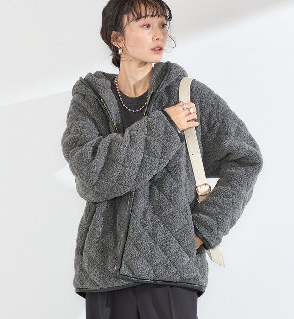 SHIPS Colors 「《予約》【WEB限定】〈手洗い可能〉ボア キルティング ジップ フード コート◆」|その他|