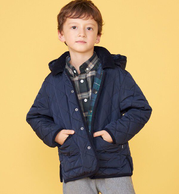 SHIPS KIDS「100～130cm /〈手洗い可能〉 キルト フード ジャケット」|ダウン|ネイビー