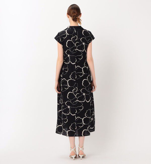 Ballsey「ドローイングフラワープリント スキッパーカラーワンピース」|ワンピース|