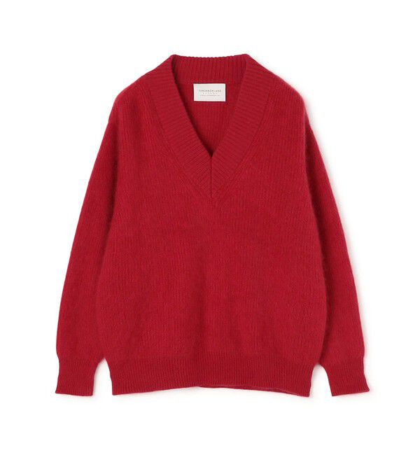 TOMORROWLAND MENS「【WEB先行予約】TOMORROWLAND tricot ウールファー Vネックプルオーバーニット」|ニット・セーター|35 レッド