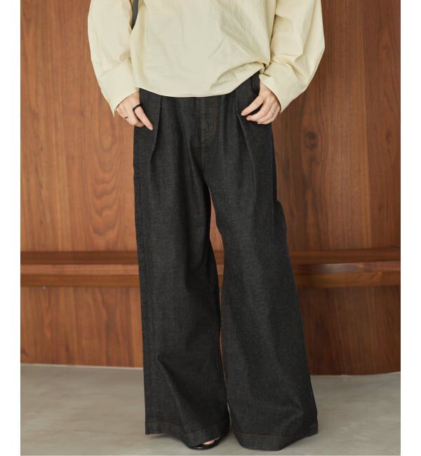 Plage「linen mix tuck デニムパンツ」|デニム|