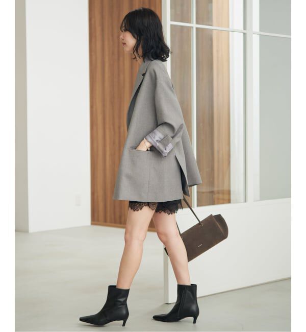 SLOBE IENA「《WEB限定》SLOBE キトゥンヒールブーツ」|ショートブーツ|