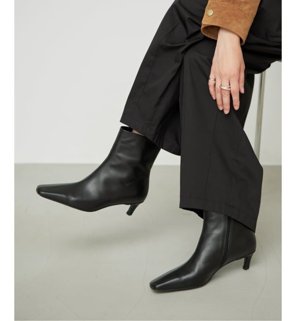SLOBE IENA「《WEB限定》SLOBE キトゥンヒールブーツ」|ショートブーツ|