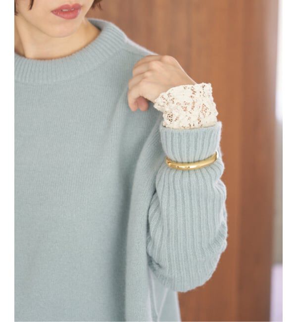 IENA「《WEB限定/追加》Flowerストレッチレース ペプラムプルオーバー」|Tシャツ・カットソー|