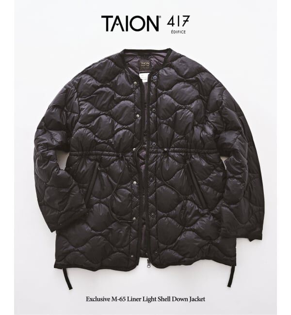 417 EDIFICE「TAION &times; 417 M65ライナーライトシェルダウンジャケット」|ダウン|ブラック
