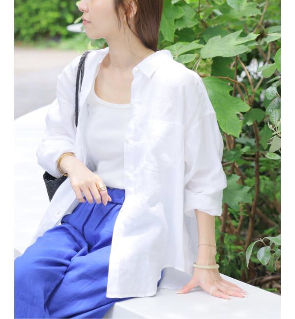 JOURNAL STANDARD relume「《追加3 / 新色》カラーリネンオーバーサイズシャツ」|シャツ・ブラウス|ホワイト
