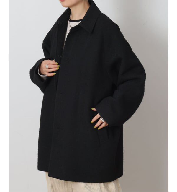 journal standard luxe「《予約》ライクツィード ステンコート」|ステンカラーコート|ブラック