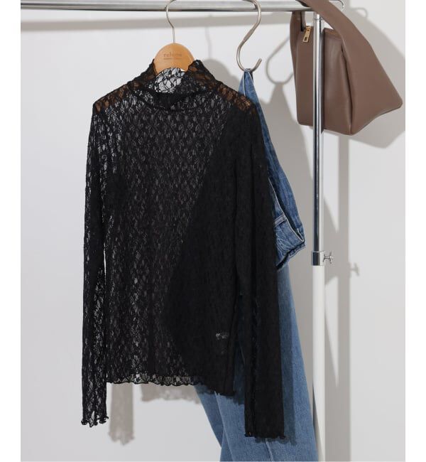 JOURNAL STANDARD relume「《予約》フラワーシアーレースタートルネック」|Tシャツ・カットソー|ブラック