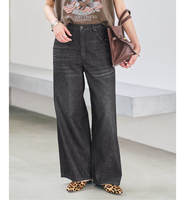 Spick and Span「5 1/2 DEEP RISELOOSE DENIM」|デニム|ブラック