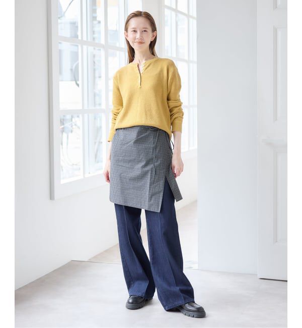 U by SPICK&SPAN「シアーワッフルヘンリーネックニット」|ニット・セーター|