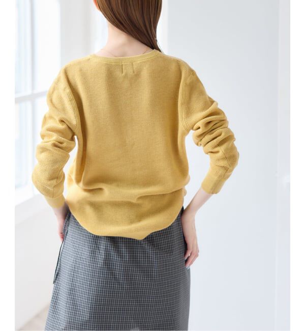 U by SPICK&SPAN「シアーワッフルヘンリーネックニット」|ニット・セーター|