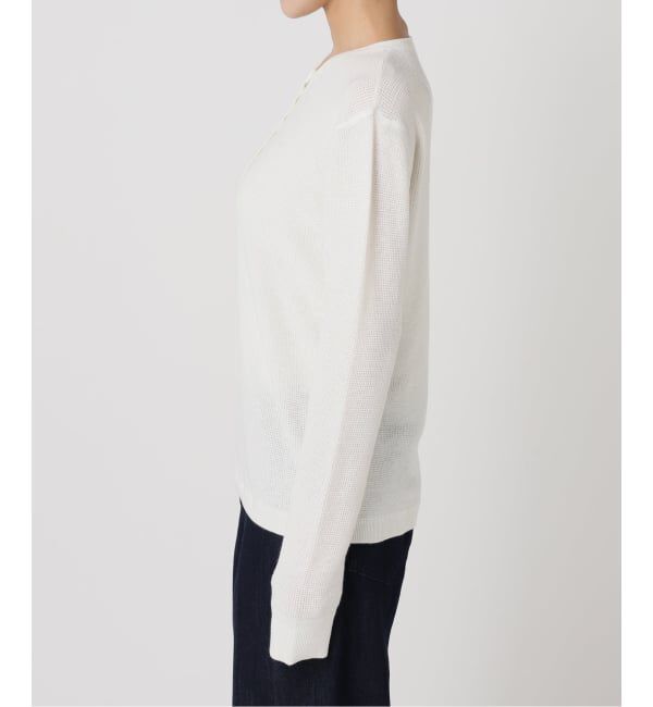 U by SPICK&SPAN「シアーワッフルヘンリーネックニット」|ニット・セーター|