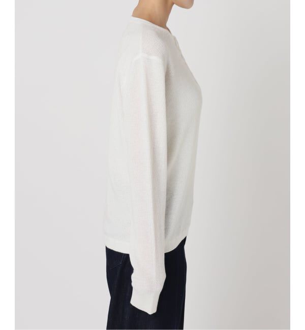 U by SPICK&SPAN「シアーワッフルヘンリーネックニット」|ニット・セーター|