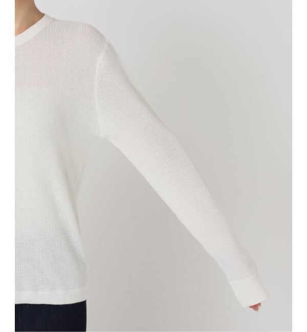 U by SPICK&SPAN「シアーワッフルヘンリーネックニット」|ニット・セーター|