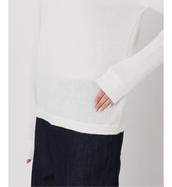 U by SPICK&SPAN「シアーワッフルヘンリーネックニット」|ニット・セーター|