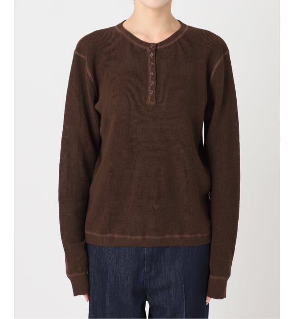 U by SPICK&SPAN「シアーワッフルヘンリーネックニット」|ニット・セーター|