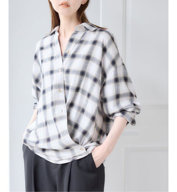 U by SPICK&SPAN「チェック 2WAYシャツ」|シャツ・ブラウス|グレー