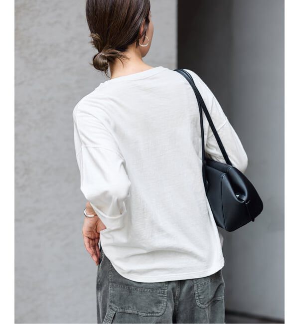 FRAMeWORK「≪追加≫クロップドスリーブロゴロンT」|Tシャツ・カットソー|