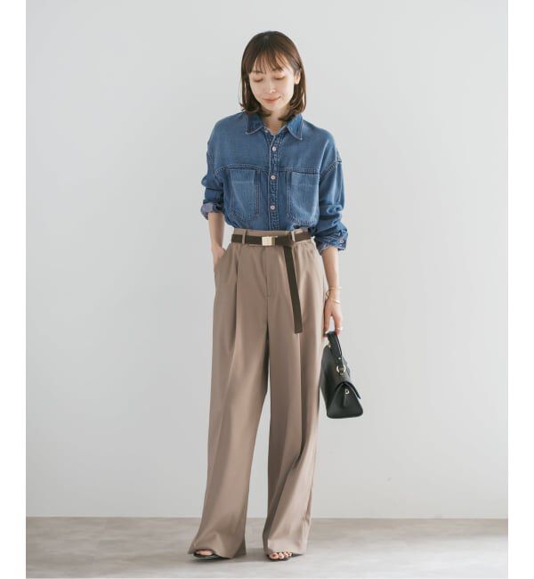 NOBLE「《WEB限定追加》スージングデニムビッグポケットシャツ」|シャツ・ブラウス|