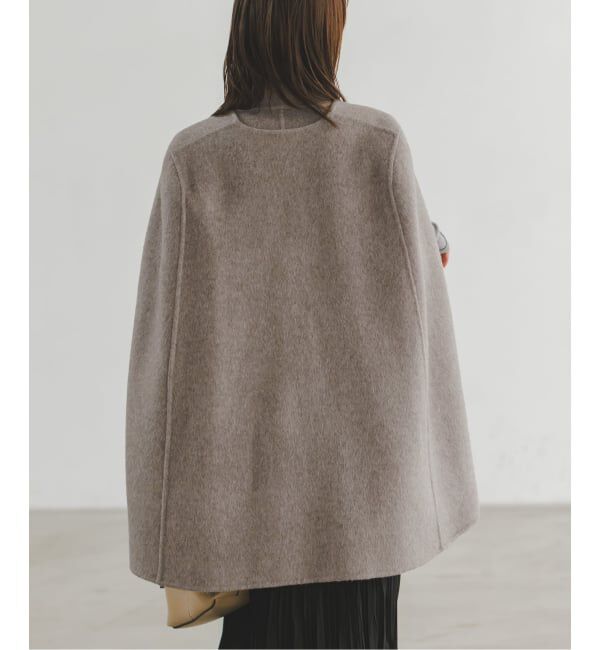 NOBLE「《予約》【L'AUBEBLANC&times;NOBLE】 Dual Face Cape Coat」|ノーカラーコート|