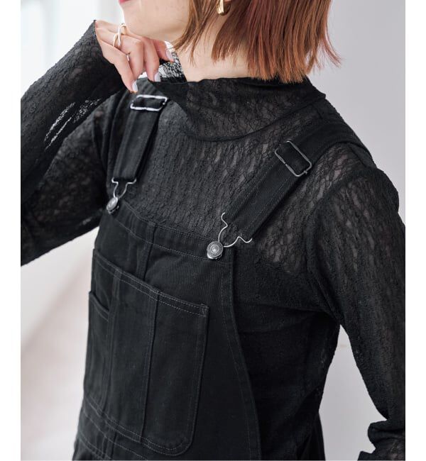 Spick and Span「《予約》シュリンクレースハイネックプルオーバー」|Tシャツ・カットソー|ブラック