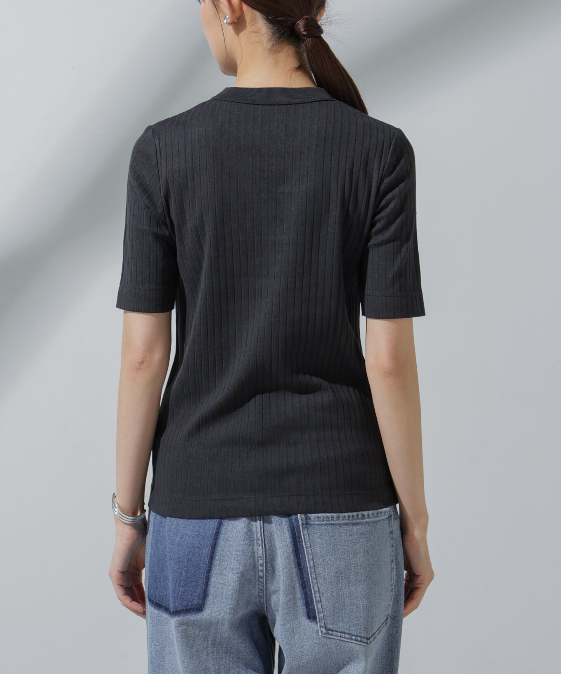 NANO universe「Anti Soaked(R) 汗染み防止 クルーネックリブTシャツ」|Tシャツ・カットソー|