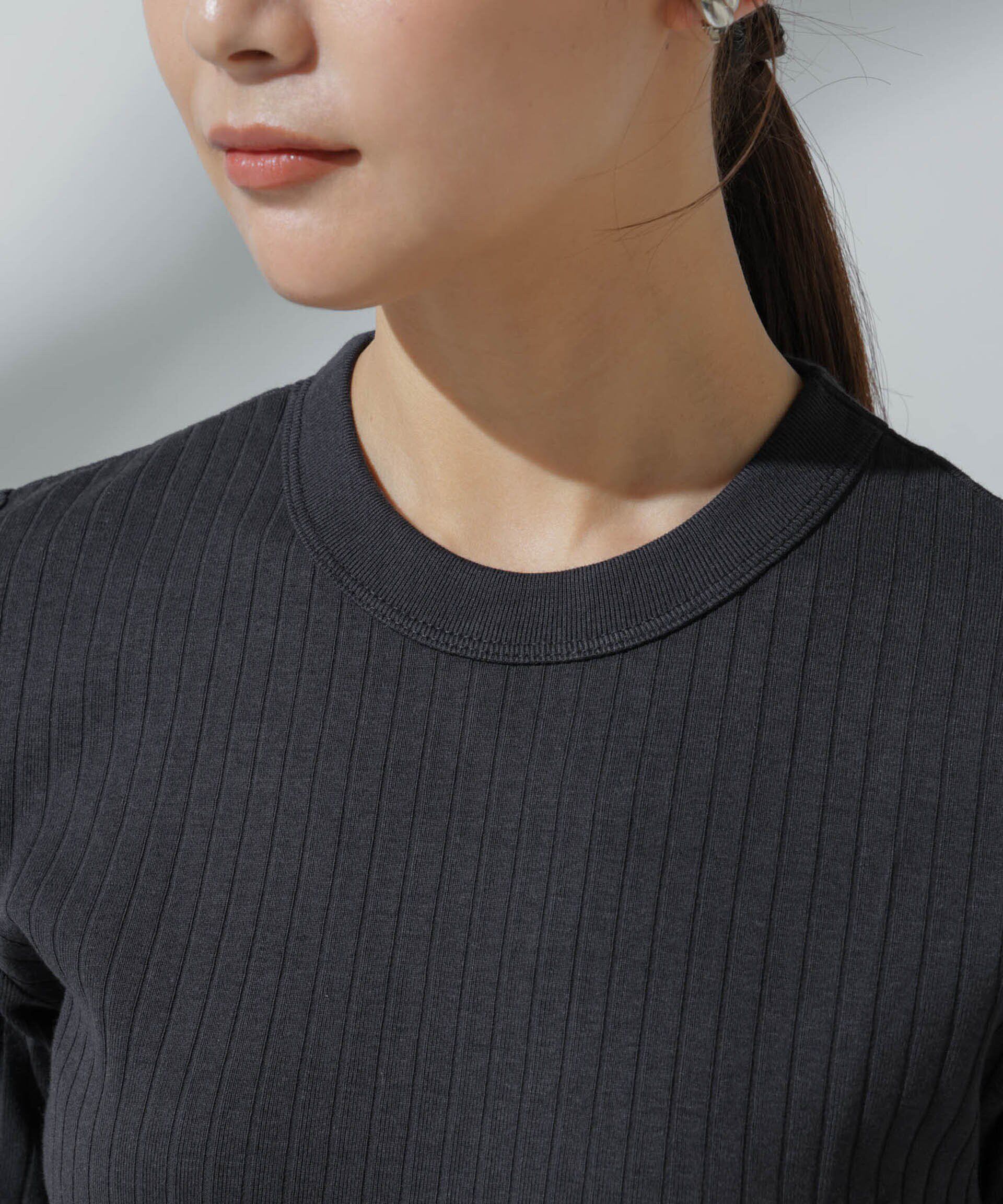 NANO universe「Anti Soaked(R) 汗染み防止 クルーネックリブTシャツ」|Tシャツ・カットソー|