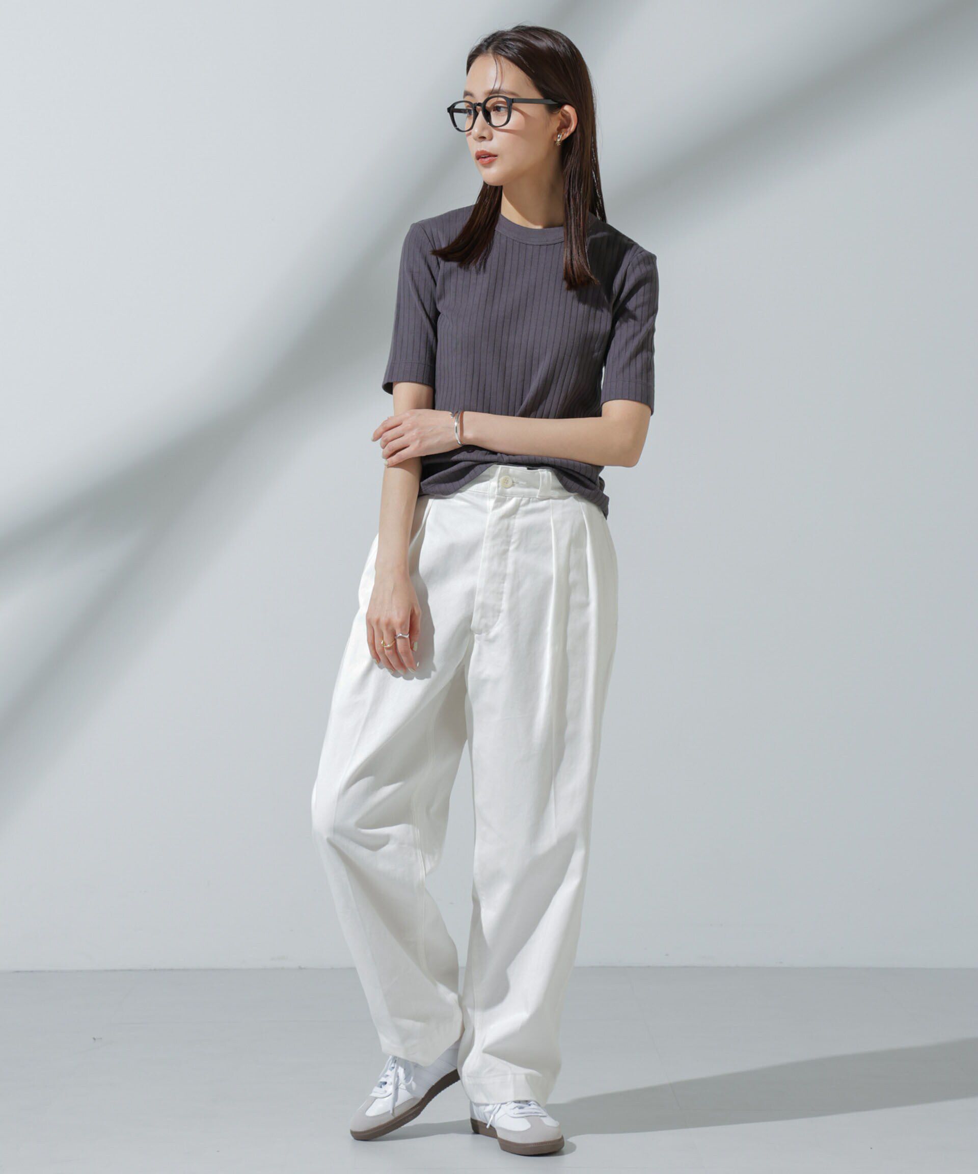 NANO universe「Anti Soaked(R) 汗染み防止 クルーネックリブTシャツ」|Tシャツ・カットソー|