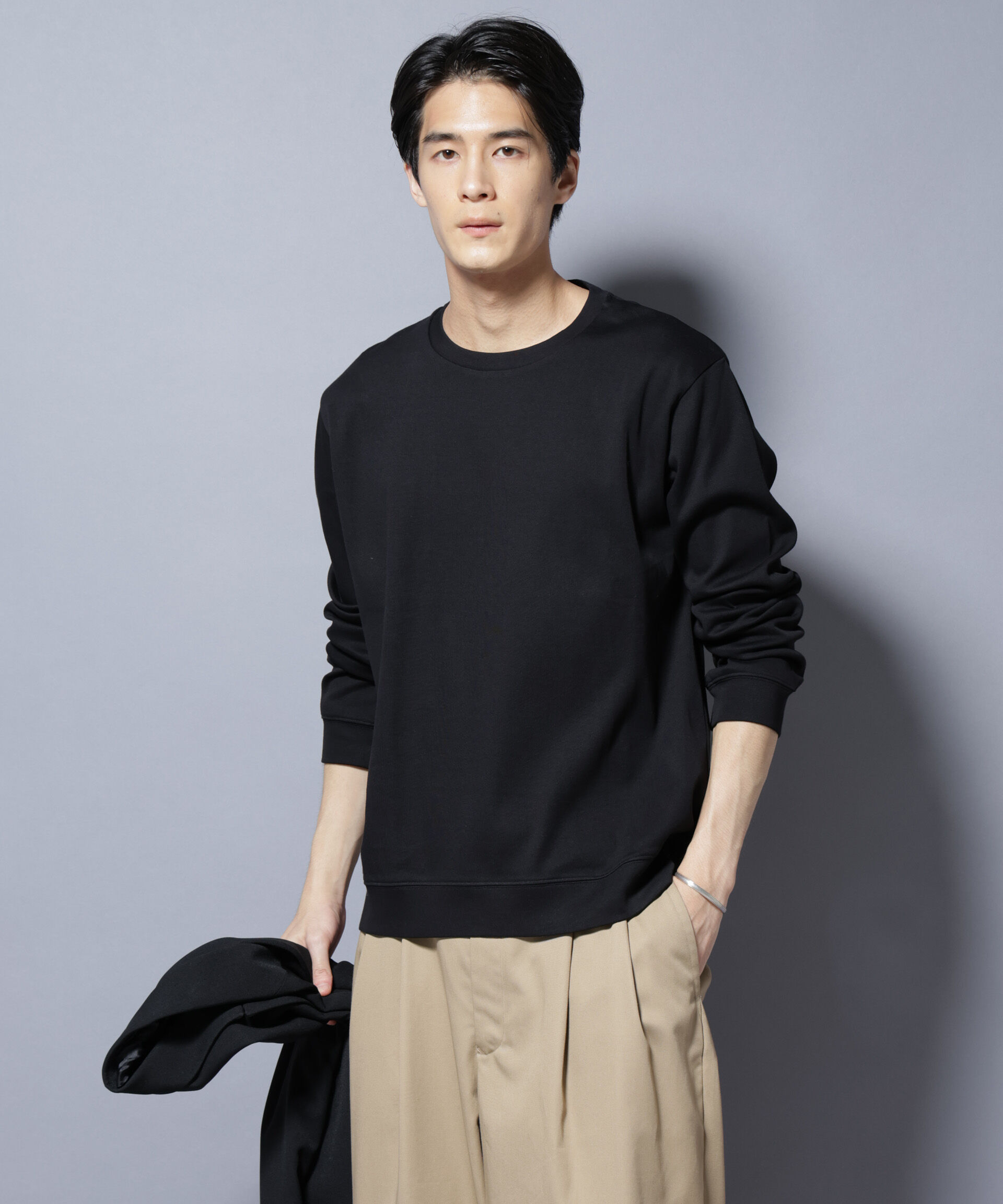 NANO universe「「FORMAL JERSEY」 クルーネックカットソー長袖」|Tシャツ・カットソー|