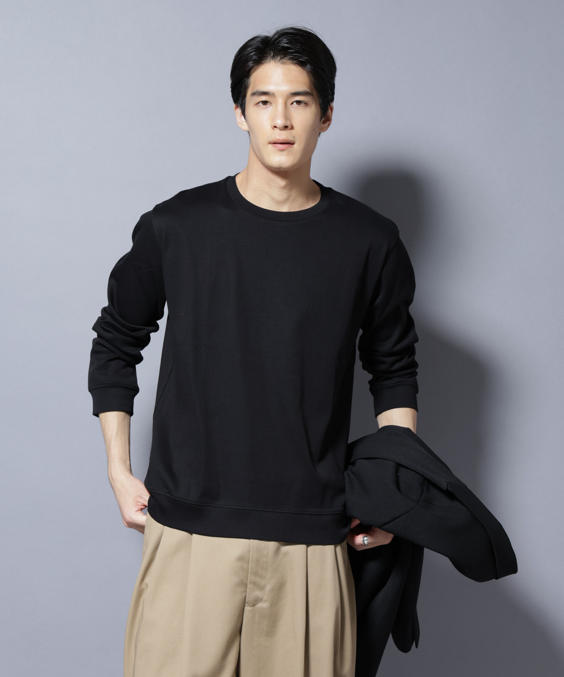 NANO universe「「FORMAL JERSEY」 クルーネックカットソー長袖」|Tシャツ・カットソー|